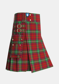 Utility_Seton_Tartan_932_kilt_side_image_with_pleated_design_and_adjustable_buckles_for_men