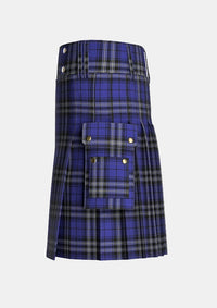 Utility_Shalom_Tartan_7647_kilt_left_image_with_pleated_design_and_adjustable_buckles_for_men