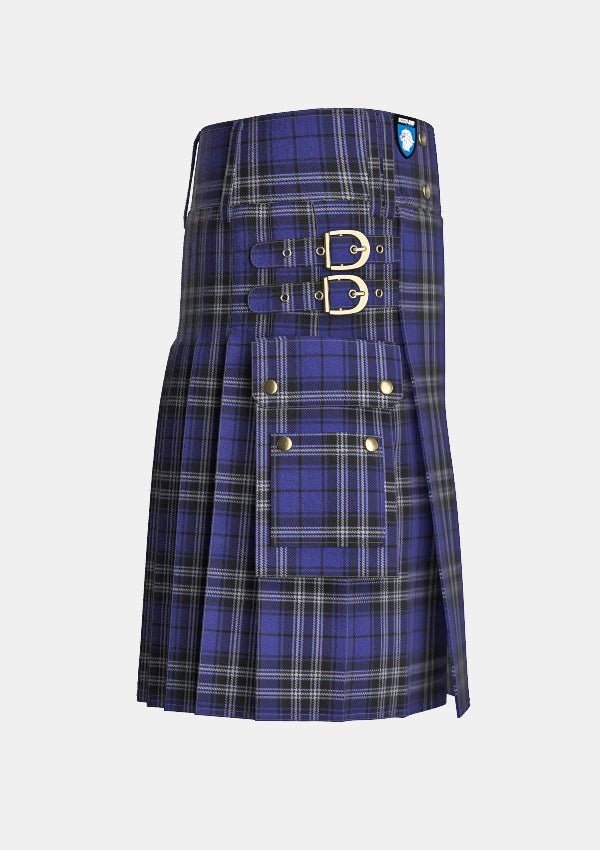 Utility_Shalom_Tartan_7647_kilt_right_image_with_pleated_design_and_adjustable_buckles_for_men