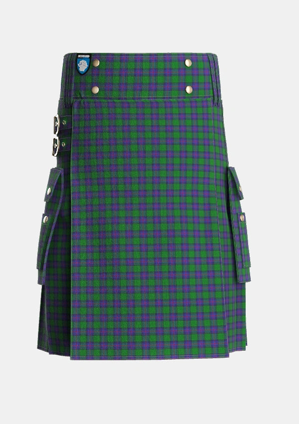 Utility_Shaw_2_Tartan_768_kilt_front_image_with_pleated_design_and_adjustable_buckles_for_men