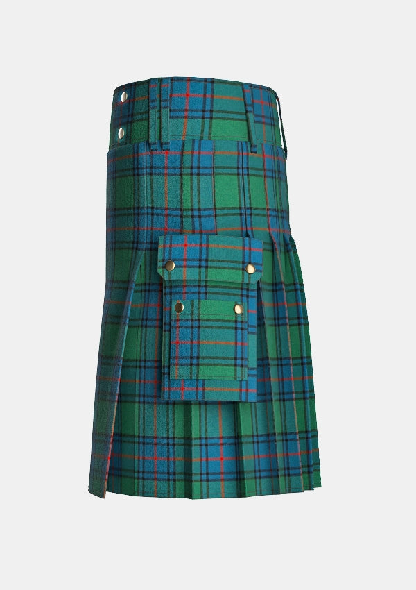 Utility_Shaw_tartan_768_kilt_left_image_with_pleated_design_and_adjustable_buckles_for_men
