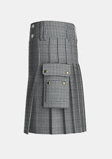 Utility_Shepherd_tartan_3936_kilt_left_image_with_pleated_design_and_adjustable_buckles_for_men