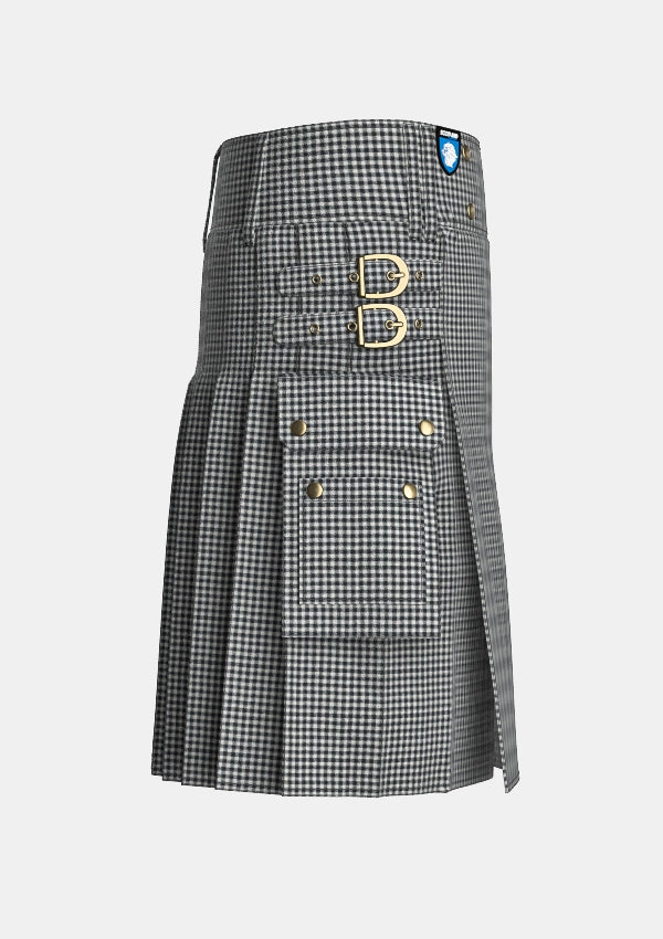Utility_Shepherd_tartan_3936_kilt_right_image_with_pleated_design_and_adjustable_buckles_for_men