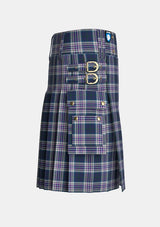 Utility_Sibbald_Blue_Tartan_11024_kilt_right_image_with_pleated_design_and_adjustable_buckles_for_men