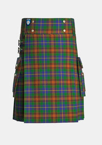 Utility_Sikh_tartan_2654_kilt_front_image_with_pleated_design_and_adjustable_buckles_for_men