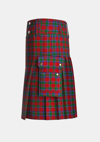 Utility_Sinclair_tartan_1437_kilt_left_image_with_pleated_design_and_adjustable_buckles_for_men