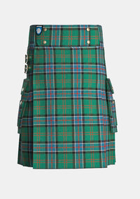 Utility_Sinclair_tartan_kilt_front_image_with_pleated_design_and_adjustable_buckles_for_men