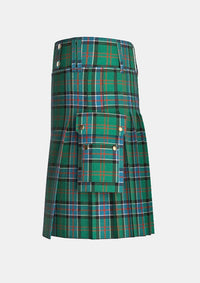 Utility_Sinclair_tartan_kilt_left_image_with_pleated_design_and_adjustable_buckles_for_men