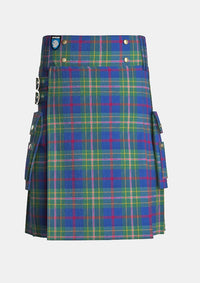 Utility_Singh_tartan_2600_kilt_front_image_with_pleated_design_and_adjustable_buckles_for_men