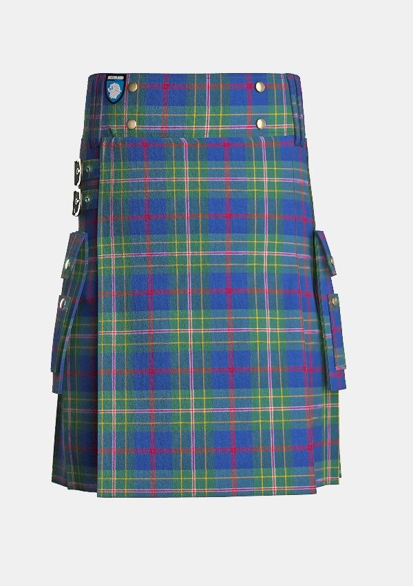 Utility_Singh_tartan_2600_kilt_front_image_with_pleated_design_and_adjustable_buckles_for_men