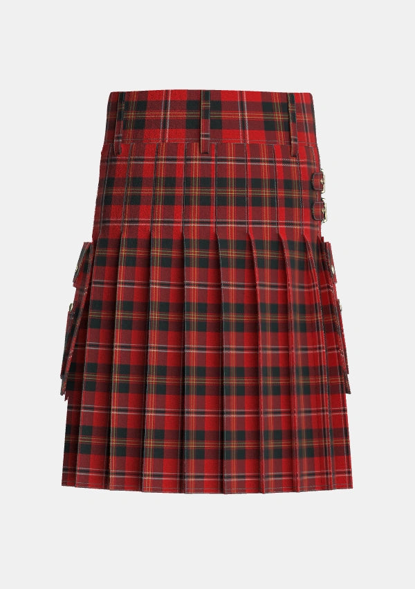 Utility_Smeaton_1985_Tartan_3213_kilt_back_image_with_pleated_design_and_adjustable_buckles_for_men