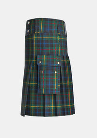 Utility_Smith_Modern_Tartan_kilt_left_image_with_pleated_design_and_adjustable_buckles_for_men
