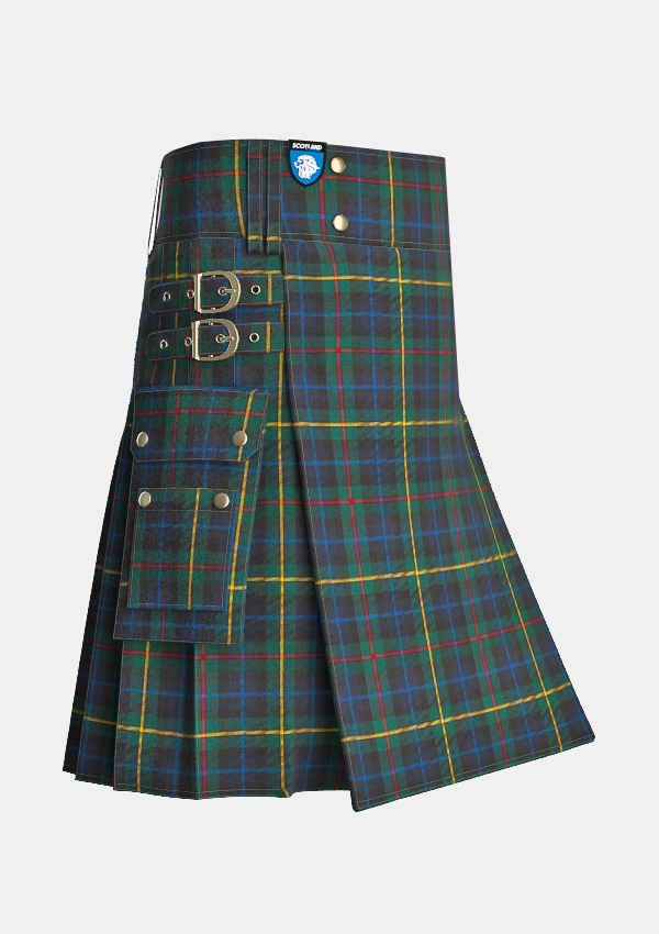 Utility_Smith_Modern_Tartan_kilt_side_image_with_pleated_design_and_adjustable_buckles_for_men