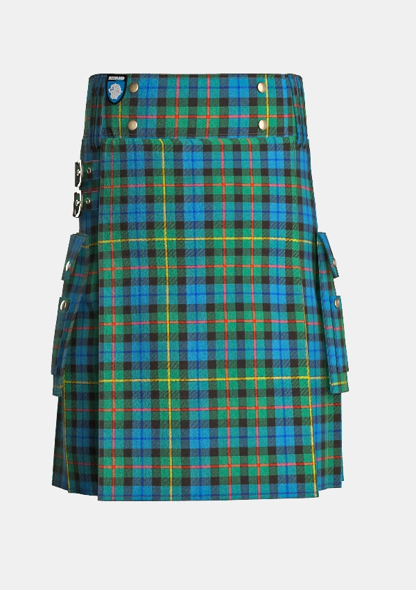 Utility_Smith_tartan_kilt_front_image_with_pleated_design_and_adjustable_buckles_for_men
