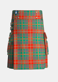 Utility_Somerville_Ancient_Tartan_kilt_front_image_with_pleated_design_and_adjustable_buckles_for_men