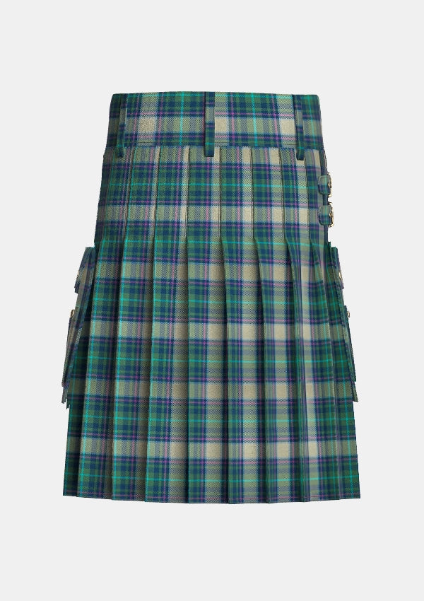 Utility_Sound_Of_Iona_Tartan_11041_kilt_back_image_with_pleated_design_and_adjustable_buckles_for_men