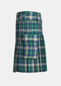 Utility_Sound_Of_Iona_Tartan_11041_kilt_left_image_with_pleated_design_and_adjustable_buckles_for_men
