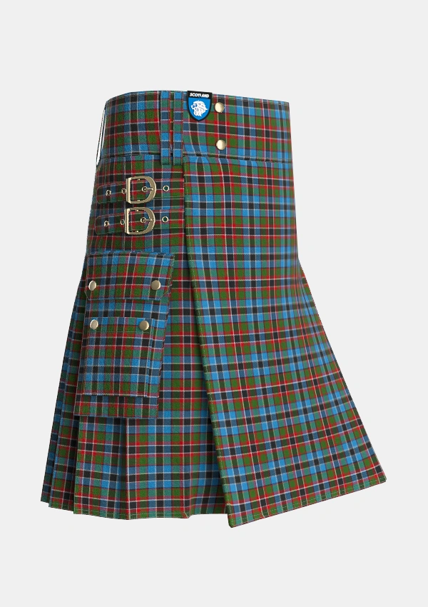 Utility_Soutar_Souter_Tartan_3976_kilt_side_image_with_pleated_design_and_adjustable_buckles_for_men