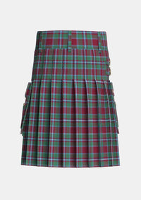 Utility_Spens_Spence_Tartan_1671_kilt_back_image_with_pleated_design_and_adjustable_buckles_for_men