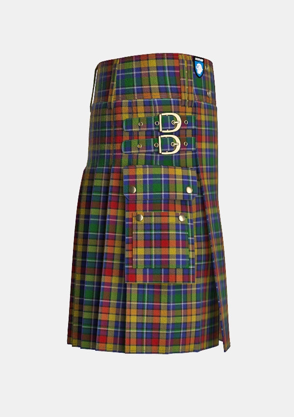 Utility_Spiers_Tartan_kilt_right_image_with_pleated_design_and_adjustable_buckles_for_men