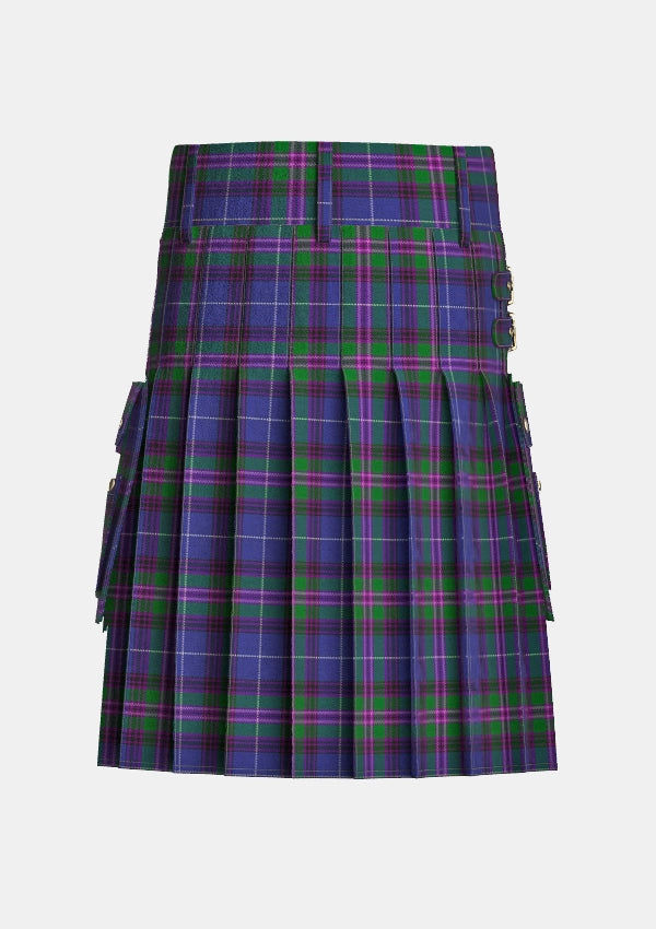 Utility_Spirit_of_Bannockburn_tartan_3445_kilt_back_image_with_pleated_design_and_adjustable_buckles_for_men