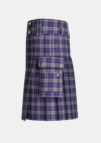 Utility_Spirit_of_Glasgow_Tartan_13473_kilt_left_image_with_pleated_design_and_adjustable_buckles_for_men
