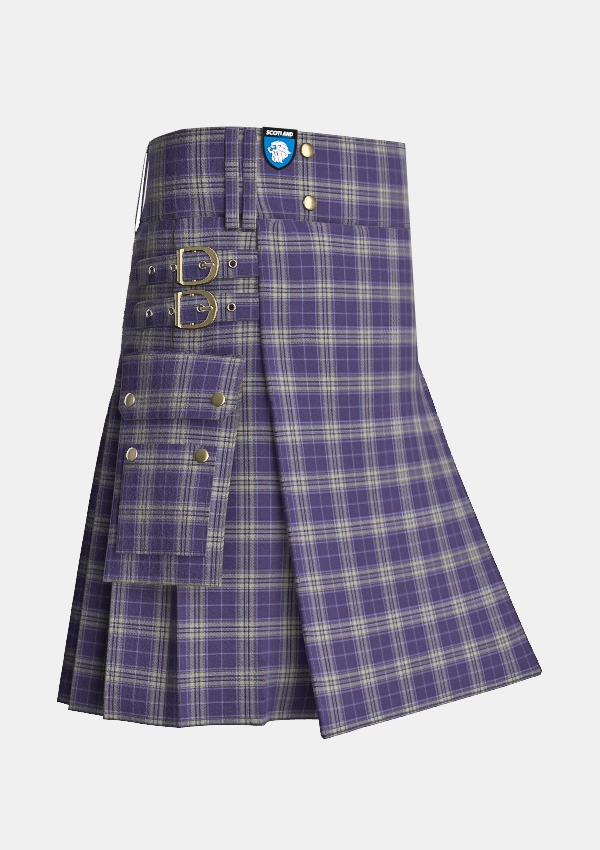 Utility_Spirit_of_Glasgow_Tartan_13473_kilt_side_image_with_pleated_design_and_adjustable_buckles_for_men