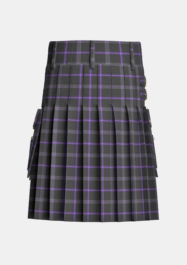 Utility_Spirit_of_Loch_Earn_Tartan_13609_kilt_back_image_with_pleated_design_and_adjustable_buckles_for_men