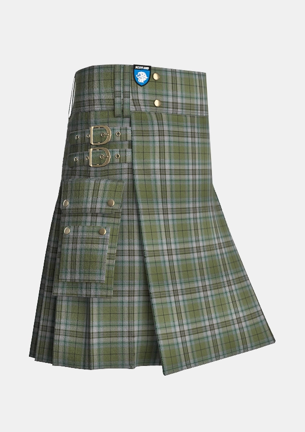 Utility_Spirit_of_Loch_Ness_tartan_13611_kilt_side_image_with_pleated_design_and_adjustable_buckles_for_men
