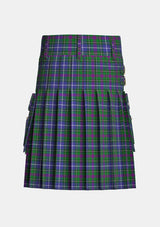 Utility_St_Andrew_Tartan_2625_kilt_back_image_with_pleated_design_and_adjustable_buckles_for_men