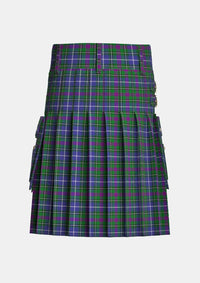 Utility_St_Andrew_Tartan_2625_kilt_back_image_with_pleated_design_and_adjustable_buckles_for_men