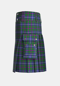 Utility_St_Andrew_Tartan_2625_kilt_left_image_with_pleated_design_and_adjustable_buckles_for_men