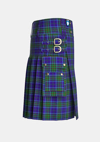 Utility_St_Lawrence_Tartan_1030_kilt_right_image_with_pleated_design_and_adjustable_buckles_for_men