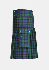 Utility_Stephen_Mathieson_tartan_10108_kilt_left_image_with_pleated_design_and_adjustable_buckles_for_men