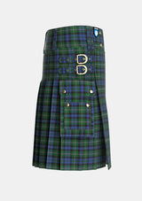 Utility_Stephenson_Hunting_Tartan_3222_kilt_right_image_with_pleated_design_and_adjustable_buckles_for_men