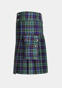 Utility_Stephenson_Tartan_517_kilt_left_image_with_pleated_design_and_adjustable_buckles_for_men