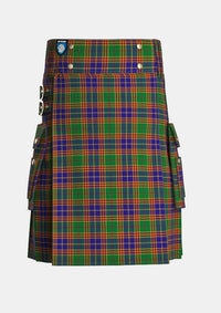 Utility_Stevenson_tartan_1558_kilt_front_image_with_pleated_design_and_adjustable_buckles_for_men