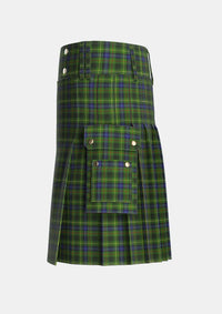 Utility_Stewart_Hunting_One_Tartan_6327_kilt_left_image_with_pleated_design_and_adjustable_buckles_for_men