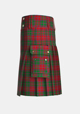 Utility_Stewart_of_Appin_Tartan_839_kilt_left_image_with_pleated_design_and_adjustable_buckles_for_men
