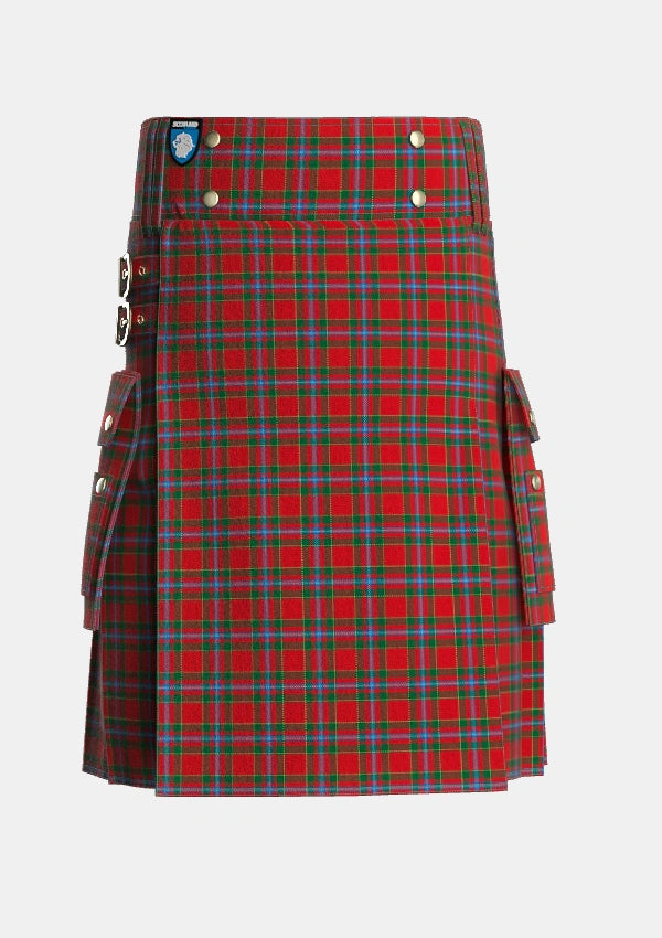 Utility_Stewart_of_Fingask_1_Tartan_1553_kilt_front_image_with_pleated_design_and_adjustable_buckles_for_men