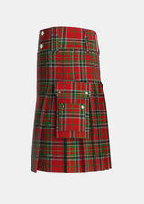 Utility_Stewart_of_Galloway_Wilsons_Tartan_851_kilt_left_image_with_pleated_design_and_adjustable_buckles_for_men