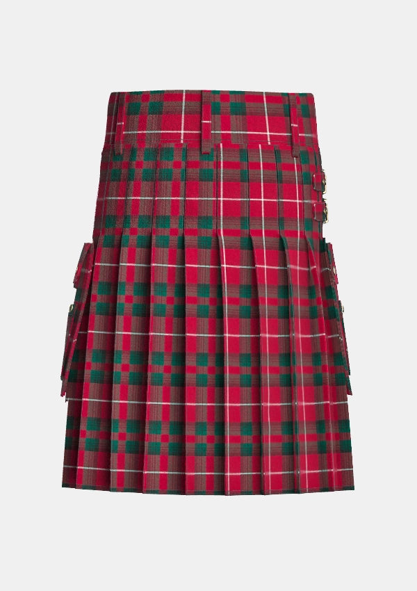 Utility_Stuart_of_Bute_tartan_1485_kilt_back_image_with_pleated_design_and_adjustable_buckles_for_men