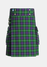 Utility_Sutherland_2_Tartan_930_kilt_front_image_with_pleated_design_and_adjustable_buckles_for_men