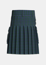 Utility_Sutherland_42nd_Tartan_255_kilt_back_image_with_pleated_design_and_adjustable_buckles_for_men