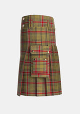 Utility_Sutherland_of_Duffus_Tartan_3232_kilt_left_image_with_pleated_design_and_adjustable_buckles_for_men