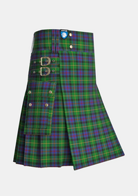 Utility_Tait_tartan_5949_kilt_side_image_with_pleated_design_and_adjustable_buckles_for_men