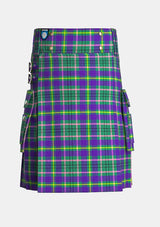 Utility_Taylor_Weathered_Tartan_kilt_front_image_with_pleated_design_and_adjustable_buckles_for_men