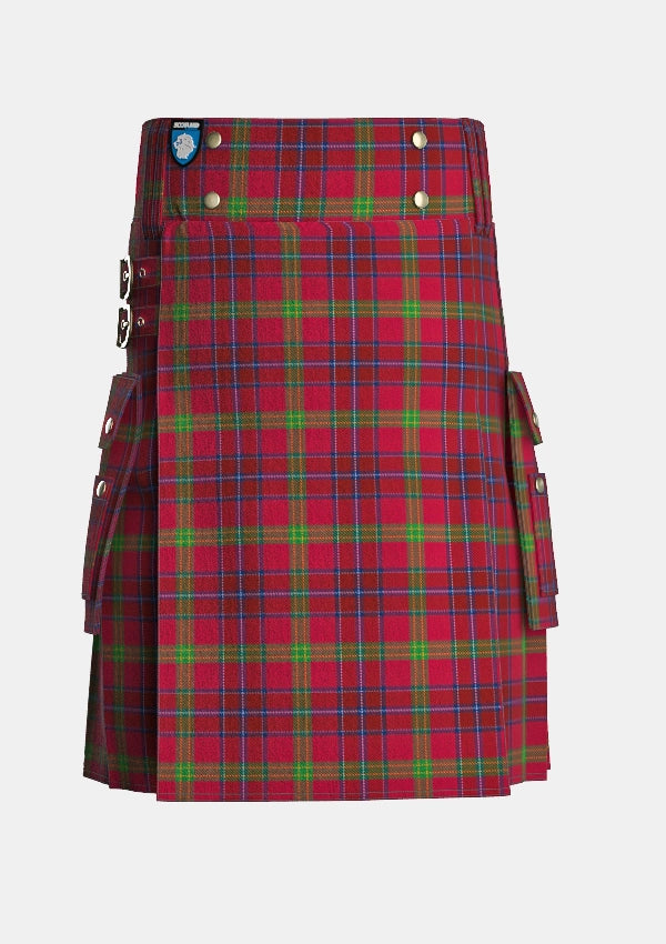 Utility_Telfer_Tartan_10083_kilt_front_image_with_pleated_design_and_adjustable_buckles_for_men