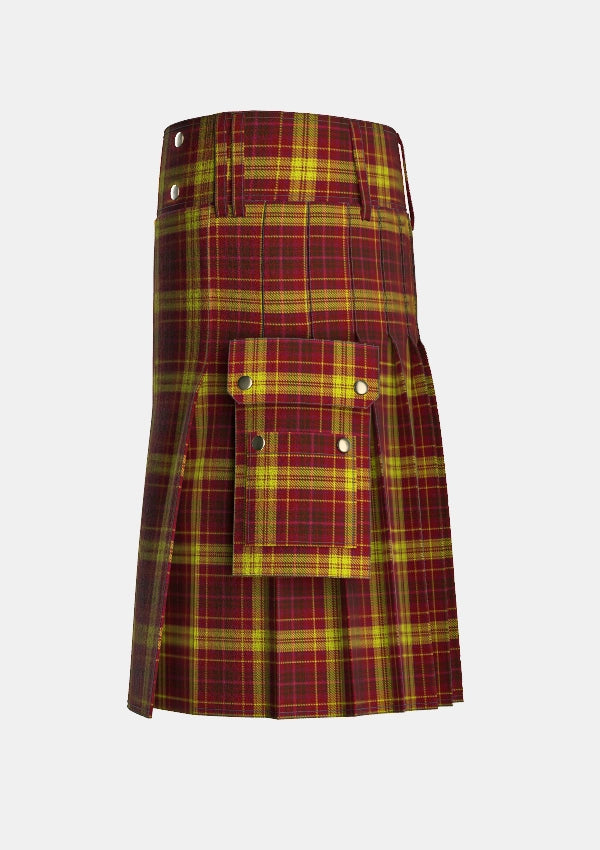 Utility_Thom_Calum_Tartan_11336_kilt_left_image_with_pleated_design_and_adjustable_buckles_for_men