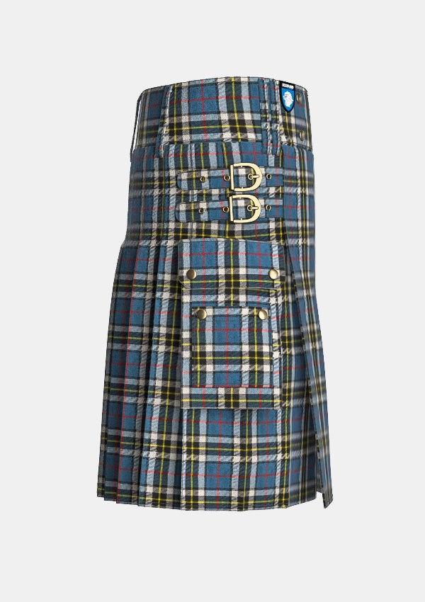 Utility_Thompson_tartan_1383_kilt_right_image_with_pleated_design_and_adjustable_buckles_for_men